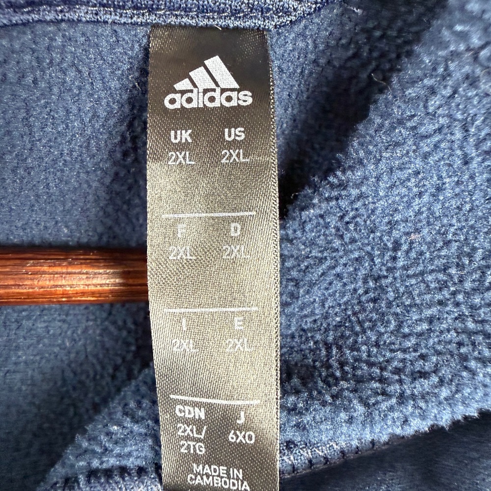Adidas Basketball Club Hoodie Mens 2XL Navy Blue ClimaWarm Pullover EC6233 - Picture 4 of 13